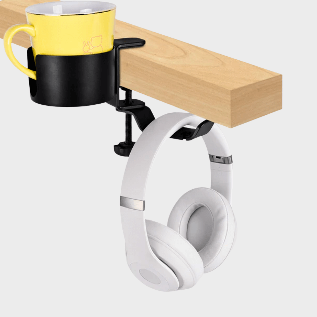 2 in 1 Desk Cup Holder with Headphone Hanger